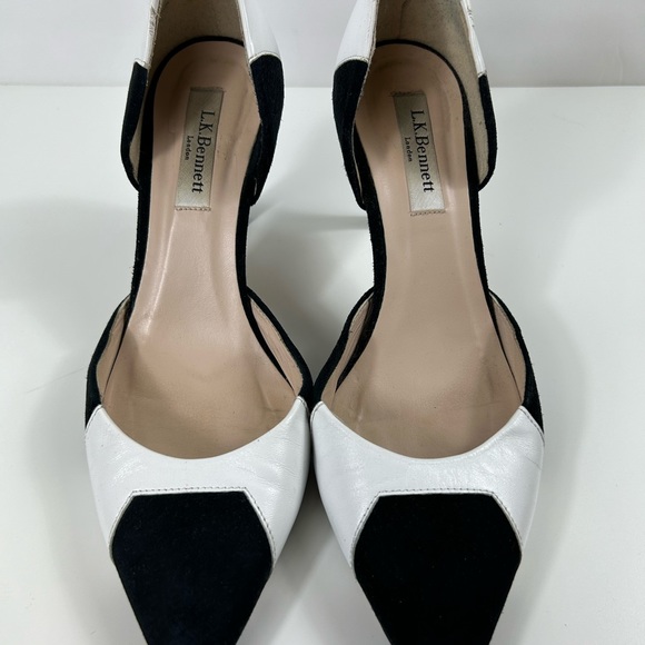 LK Bennet Black and White Leather Heels - Picture 4 of 15